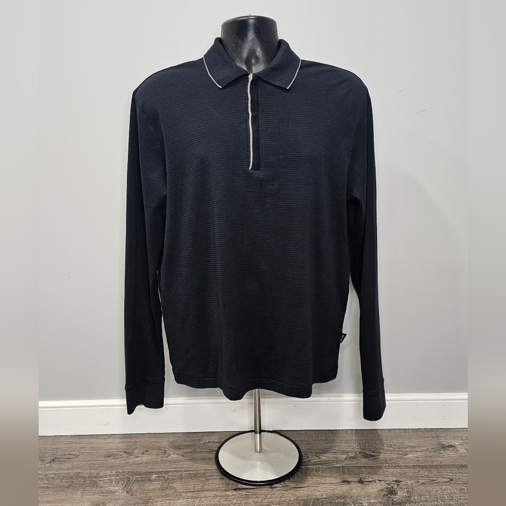 Hugo Boss Men's 1/4 Zip Collared Pullover - Size (L) - Excellent Condition